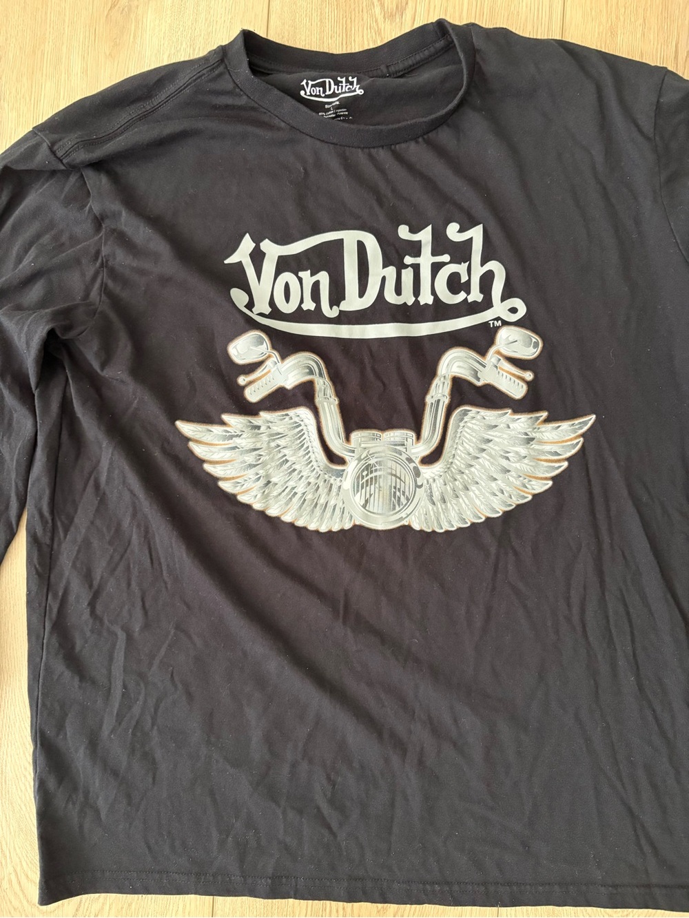 Von Dutch Hit The Road Long Sleeve T Shirt Mens Large Motorcycle Graphic Y2K - Picture 2 of 5